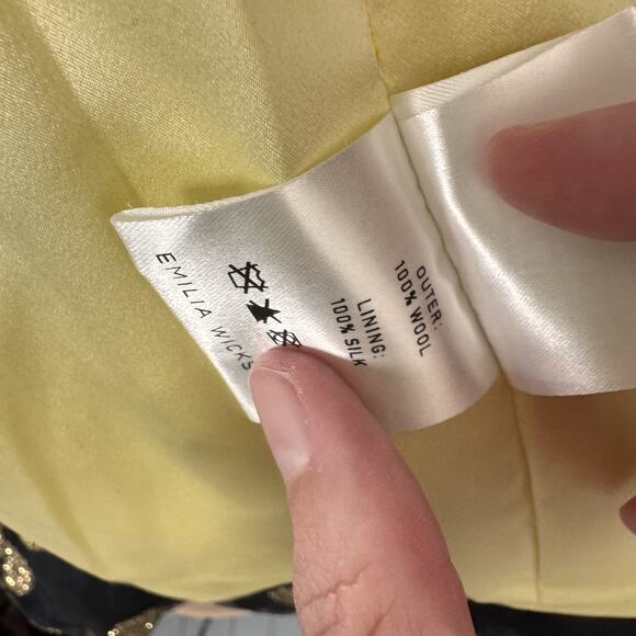 Emilia Wickstead Butter Yellow Wool Crepe Aiden Jacket Size UK 8 US 4 Retro NWT - Picture 14 of 14